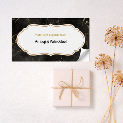 Black Marble Theme Personalised Gift Sticker