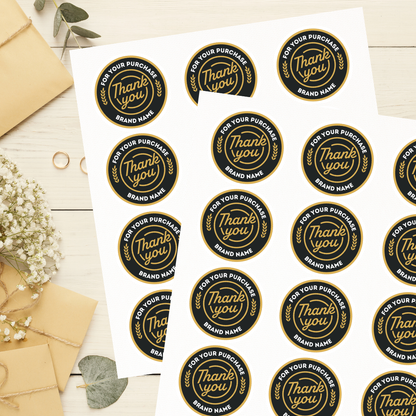 Premium Z Black Thank You Sticker