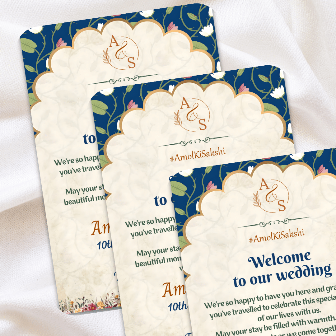 Indian Wedding Royal Guest Welcome Card