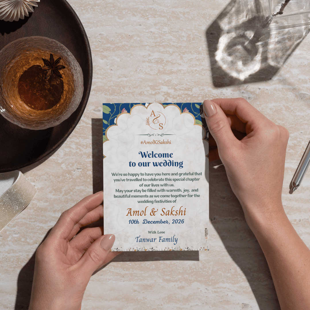 Indian Wedding Royal Guest Welcome Card
