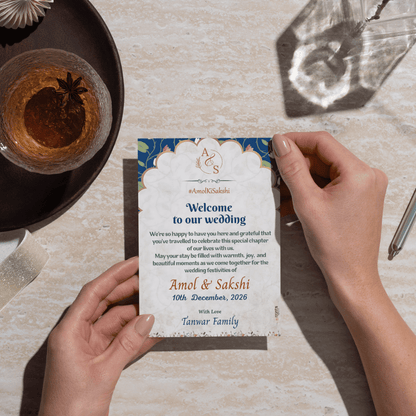 Indian Wedding Royal Guest Welcome Card