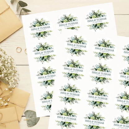 Botanical Bliss Wedding Sticker