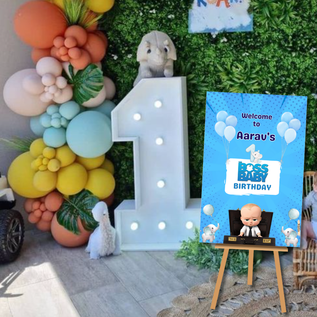 Personalized Kids Baby Boss Welcome Board | Baby's Birthday Welcome Board