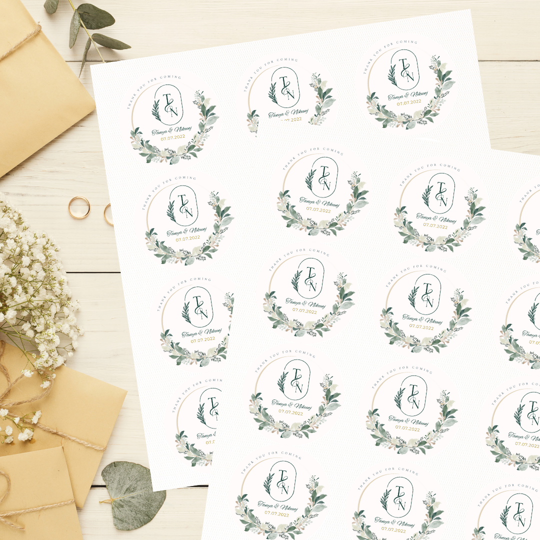 Greenery Elegance Wedding Sticker