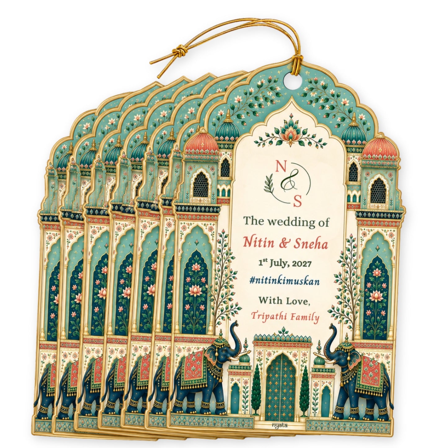 NYOTA Personalised Royal Heritage Wedding Gift Tags