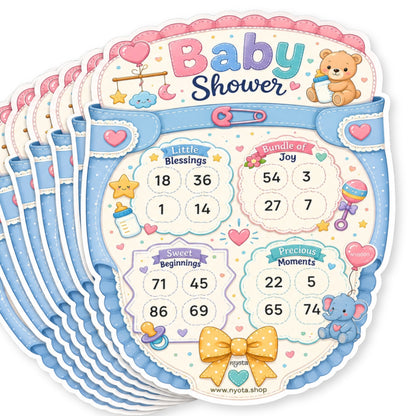 Nyota Baby Shower Tambola Tickets | Premium Printed Housie Tickets | Baby Shower Bingo Cards for Gender Reveal Party, Mom-to-Be Celebration, Kitty Party & Family Game Night