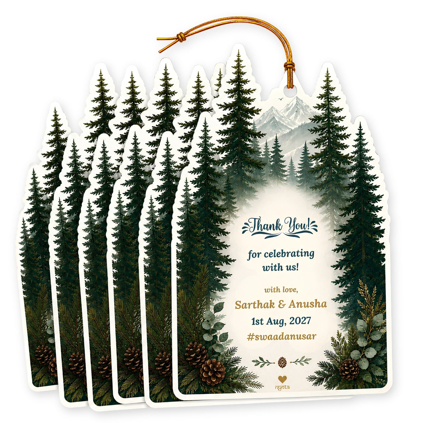 NYOTA Personalised Woodland Wedding Gift Tags
