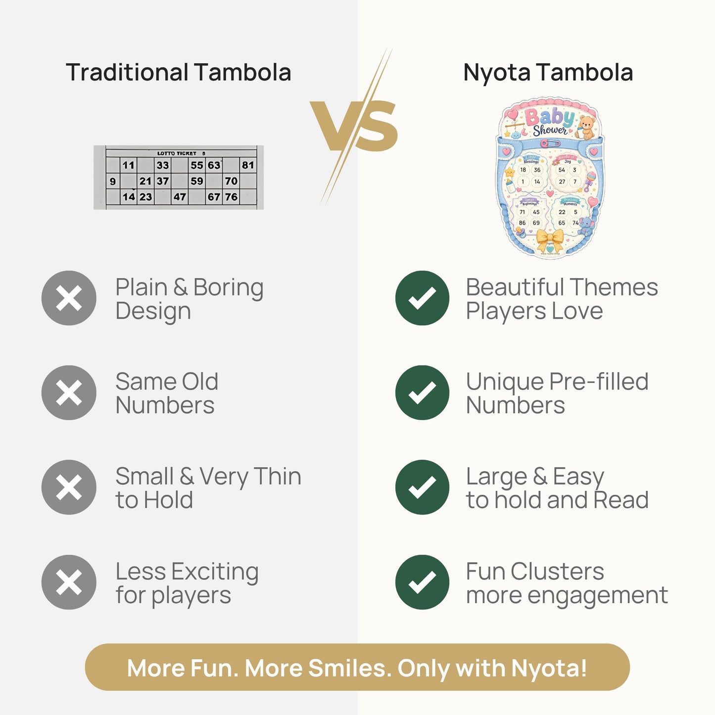 Nyota Baby Shower Tambola Tickets | Premium Printed Housie Tickets | Baby Shower Bingo Cards for Gender Reveal Party, Mom-to-Be Celebration, Kitty Party & Family Game Night
