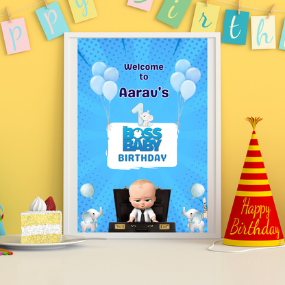 Personalized Kids Baby Boss Welcome Board | Baby's Birthday Welcome Board