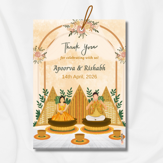 Elegant Haldi Thank You Gift Tag