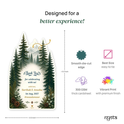 NYOTA Personalised Woodland Wedding Gift Tags