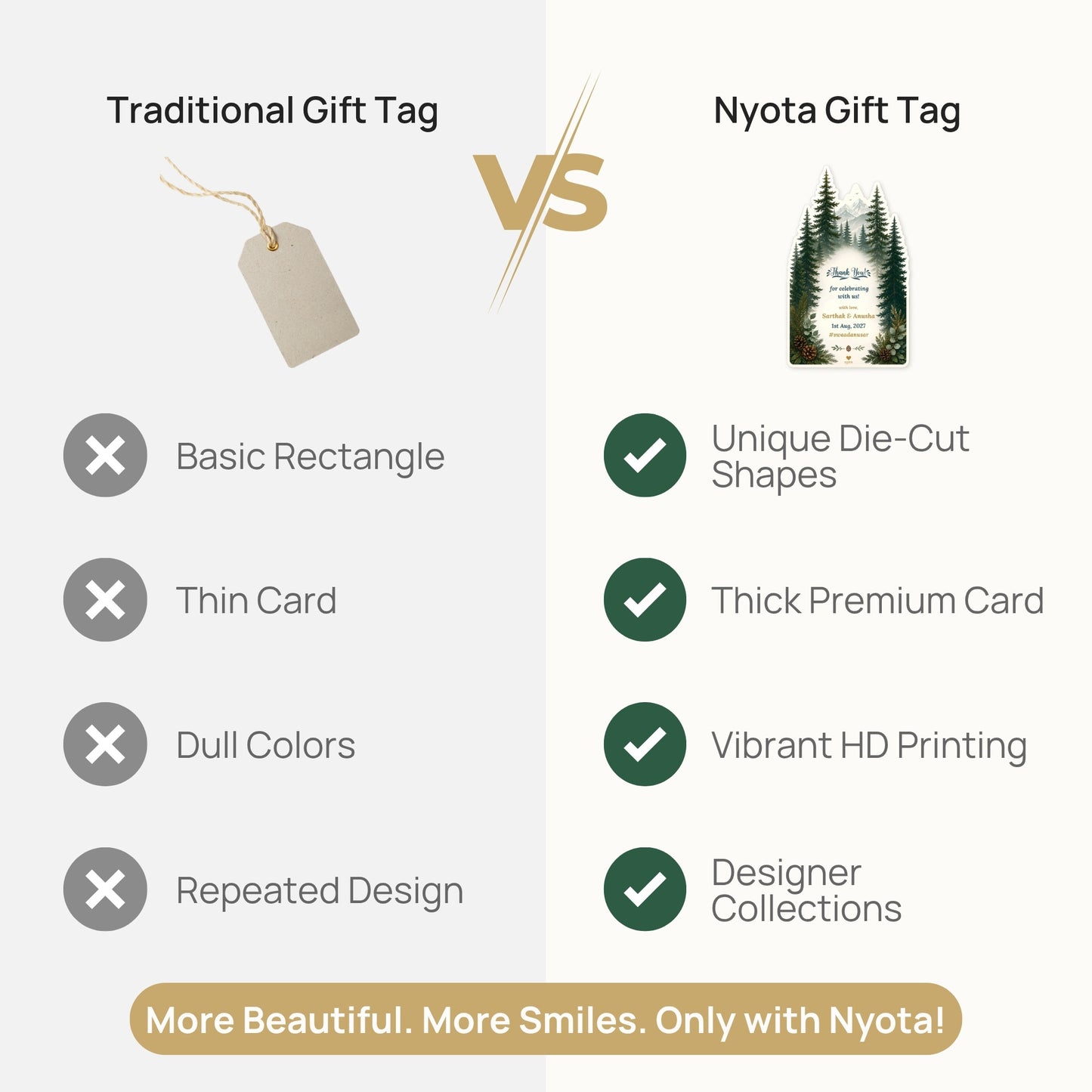 NYOTA Personalised Woodland Wedding Gift Tags