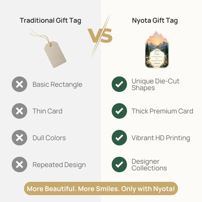 NYOTA Personalised Mountain Sunrise Wedding Gift Tags
