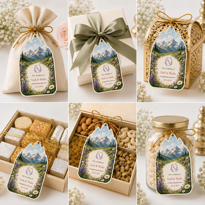 NYOTA Personalised Alpine Wildflower Wedding Gift Tags