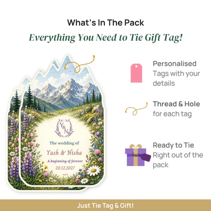 NYOTA Personalised Alpine Wildflower Wedding Gift Tags