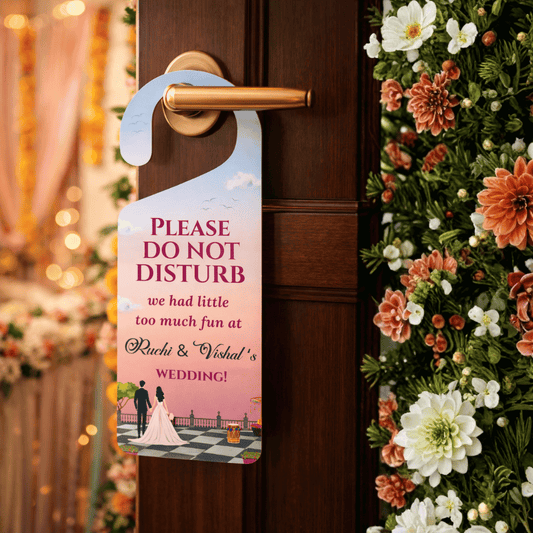 “Do Not Disturb” Wedding Room Door Dangler – Luxury Indian Wedding Accessory