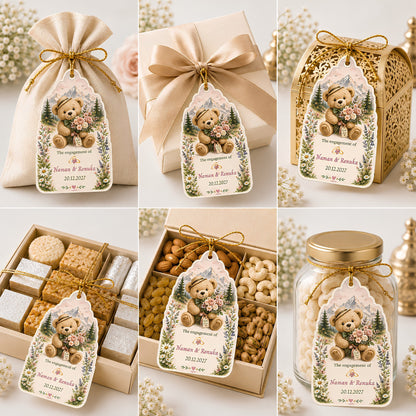 NYOTA Personalised Teddy Bear Wedding Gift Tags