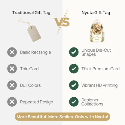 NYOTA Personalised Teddy Bear Wedding Gift Tags
