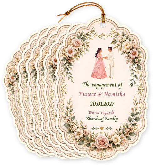 NYOTA Personalised Elegant Floral Wedding Gift Tags