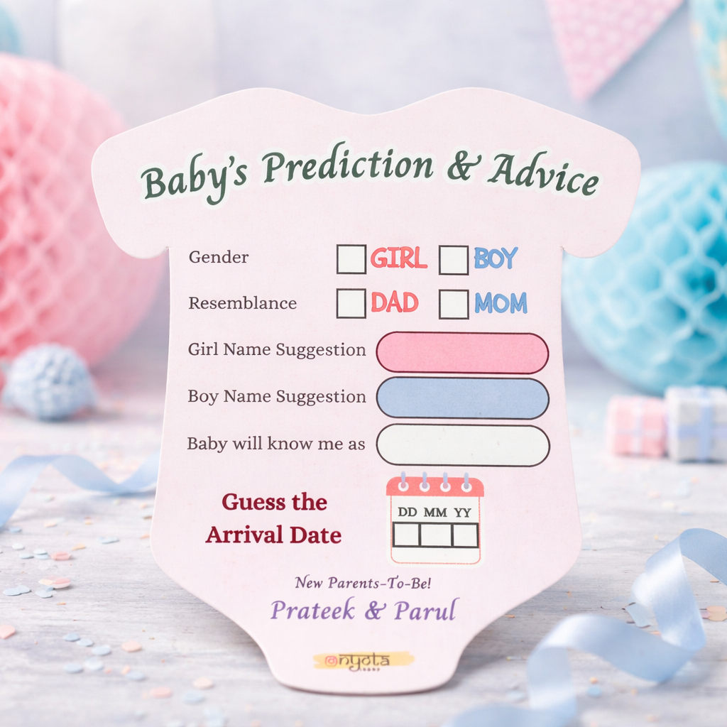 Baby Shower Prediction & Advice Card Game – Guess Baby Arrival Date & Name