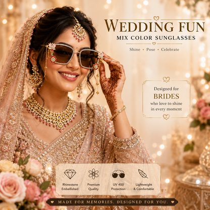 Kashmiri Bridal Sunglasses for Wedding Fun | Haldi, Mehendi & Sangeet Goggles