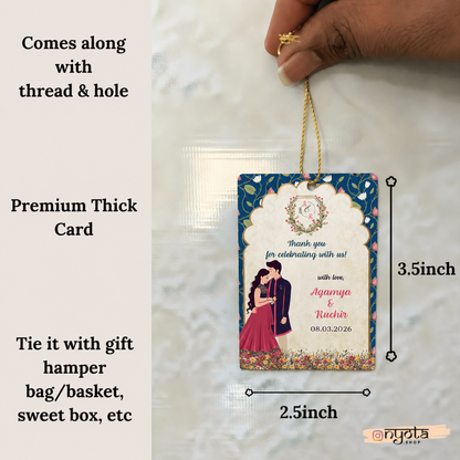 Printed Indian Wedding Royal Thank You Tag