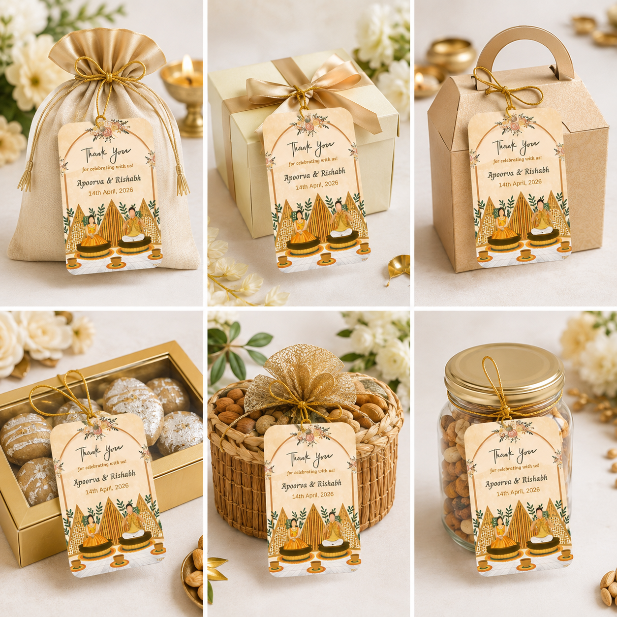 Elegant Haldi Thank You Gift Tag