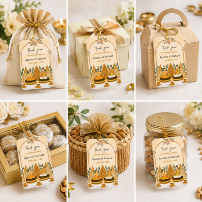 Elegant Haldi Thank You Gift Tag