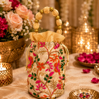 Luxury Embroidered Potli Bags for Wedding Favors – Designer Welcome Gift Potlis for Guests | Indian Wedding Return Gifts