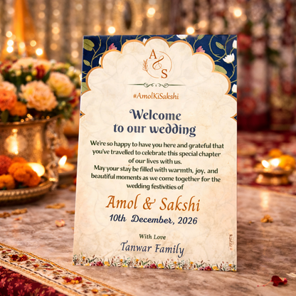Indian Wedding Royal Guest Welcome Card