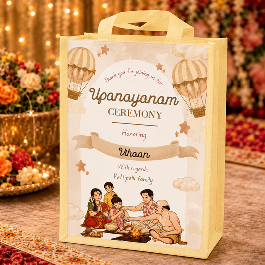Customised Upanayanam Ceremony Return Gift Tag - Thread Ceremony Bag with Kid Name