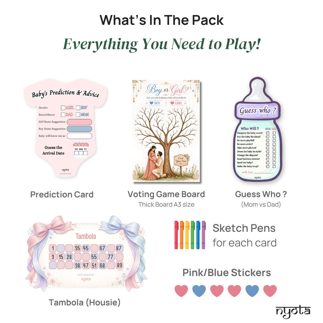 Baby Shower Activity Kit | 4 Fun Games