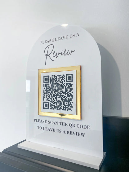 Acrylic Share A Review QR Code Stand