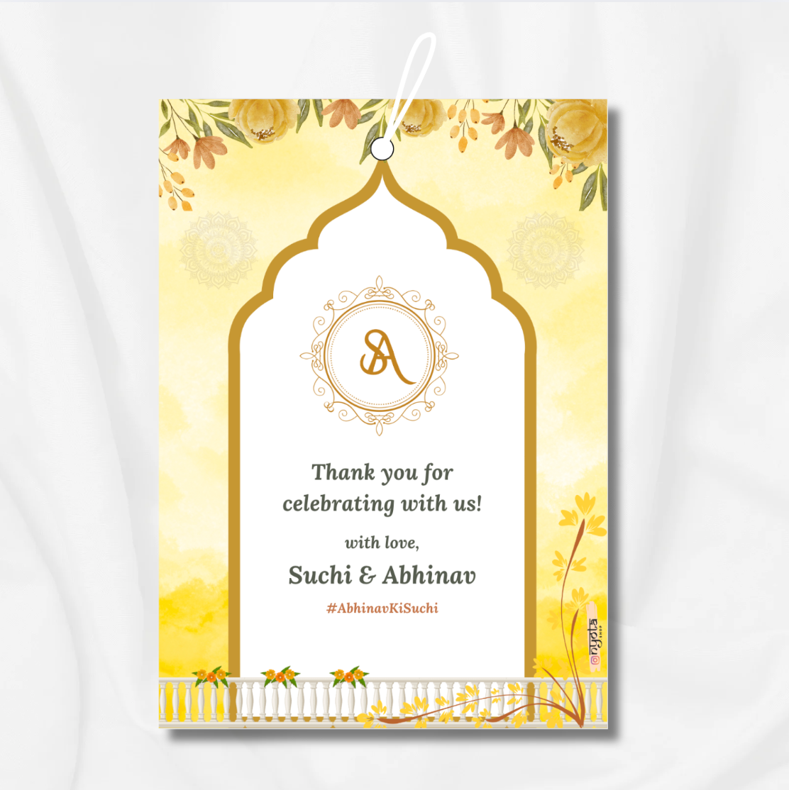 Turmeric Yellow Thank You Gift Tag