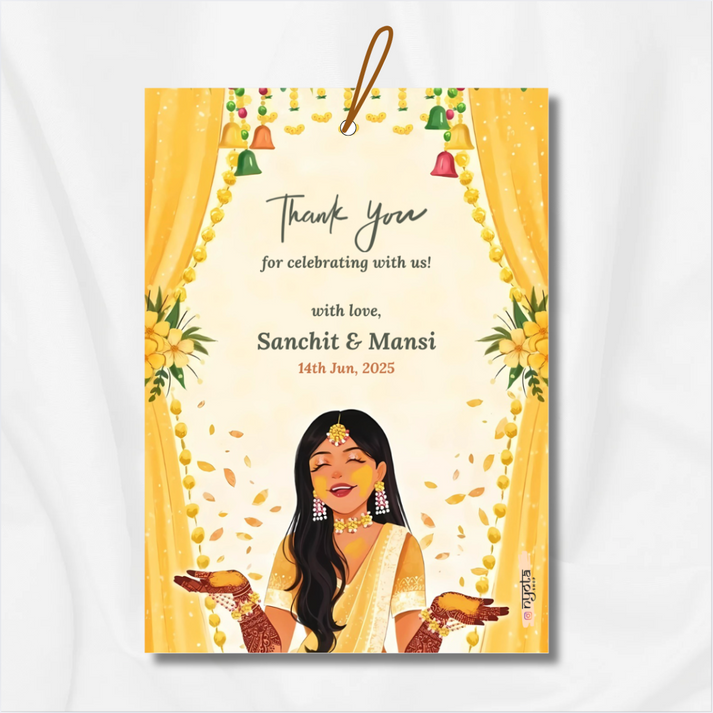 Bridal Haldi Thank You Gift Tag – Nyota.shop