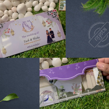 Customised Wedding Shagun Envelope - Lavendar