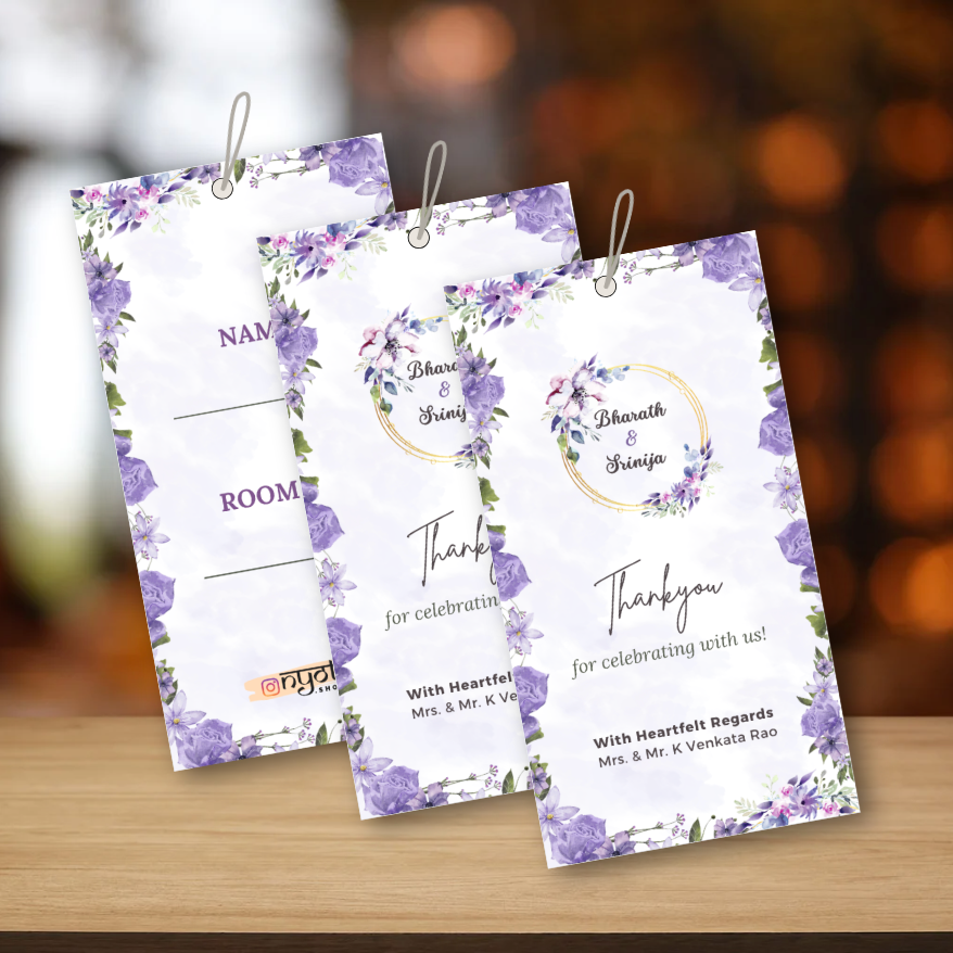Elegant Purple Wedding Luggage Tag