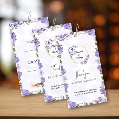 Elegant Purple Wedding Luggage Tag