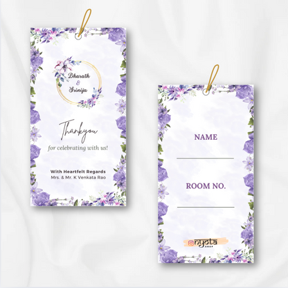Elegant Purple Wedding Luggage Tag