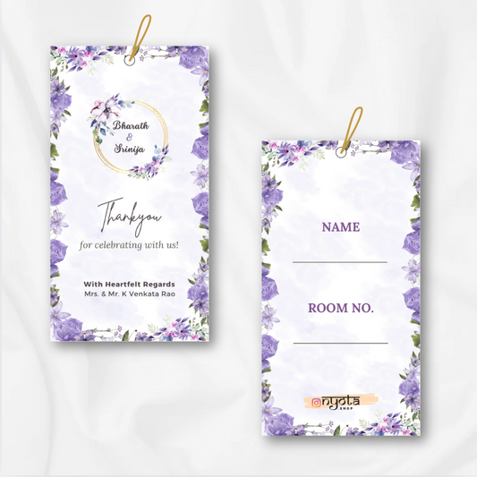 Elegant Purple Wedding Luggage Tag