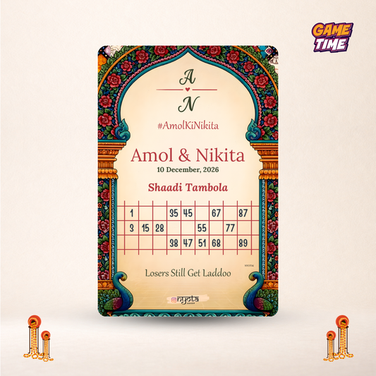 Wedding Fun Tambola Ticket Royal Mandap Theme Customised