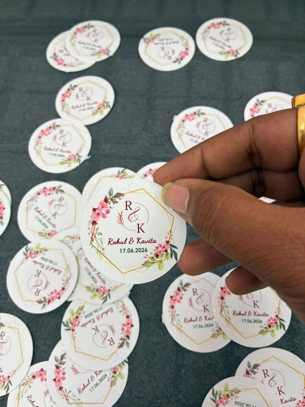 Bohemian Dreamcatcher Wedding Sticker - Customized Text for Invites & Gifts