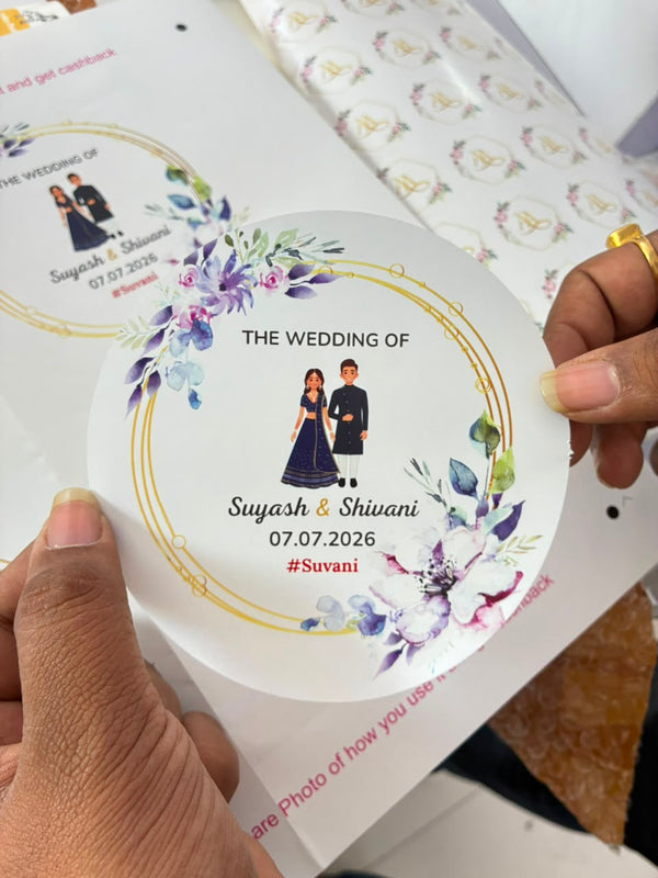 Pastel Love Blossoms Wedding Stickers