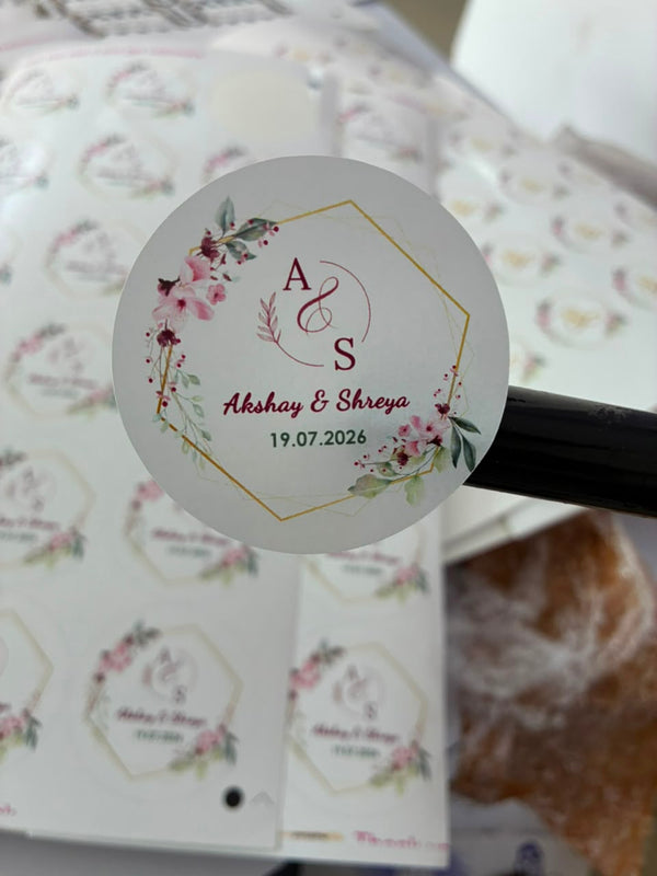 Bohemian Dreamcatcher Wedding Sticker - Customized Text for Invites & Gifts