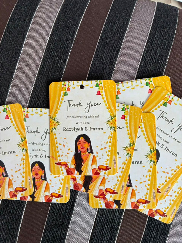 Bridal Haldi Thank You Gift Tag