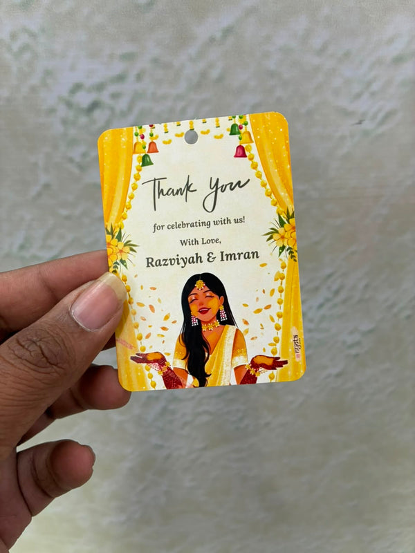 Bridal Haldi Thank You Gift Tag