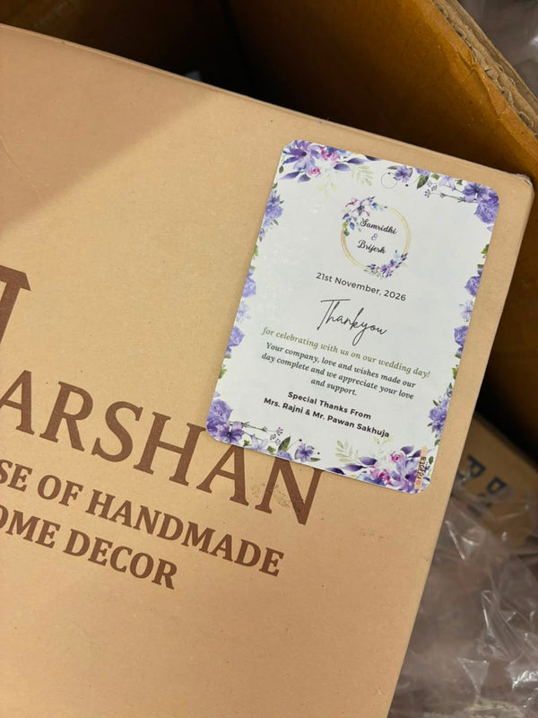 Elegant Purple Wedding Thank You Gift Tag