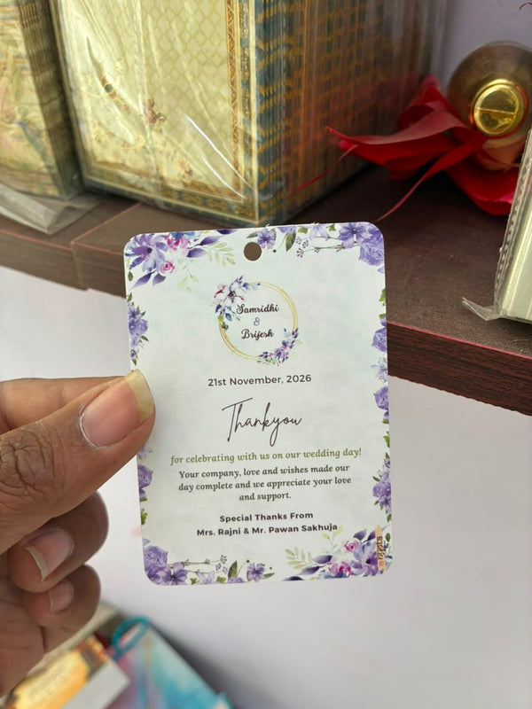 Elegant Purple Wedding Thank You Gift Tag