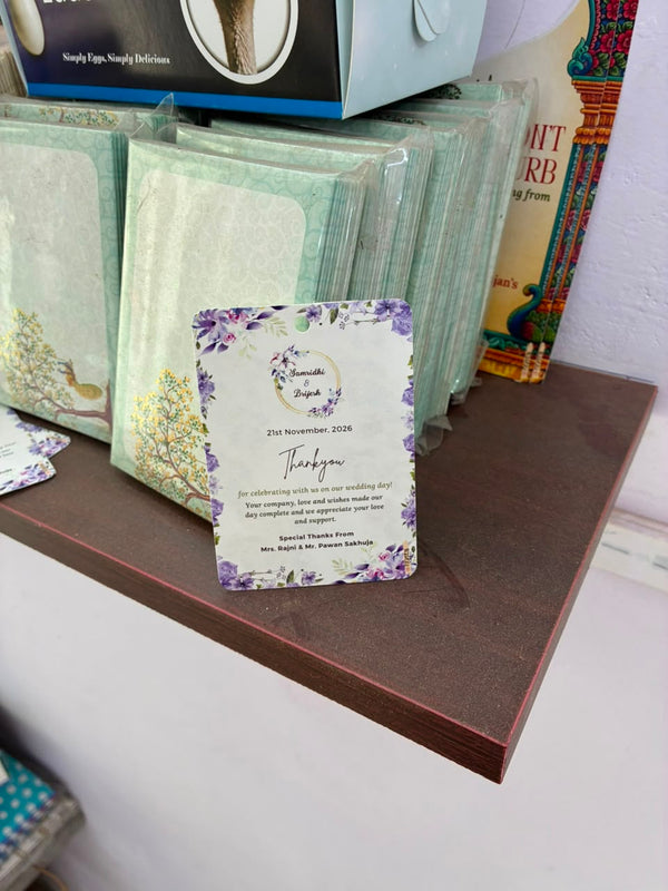 Elegant Purple Wedding Thank You Gift Tag