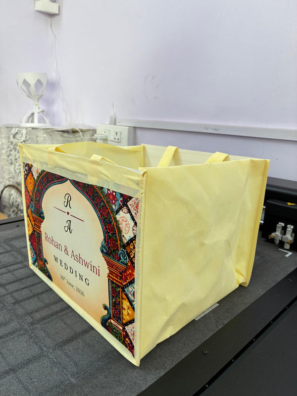 Personalized Wedding Gift Bag Royal Mandap Theme | Premium Return Gift Hamper Bag for Indian Weddings